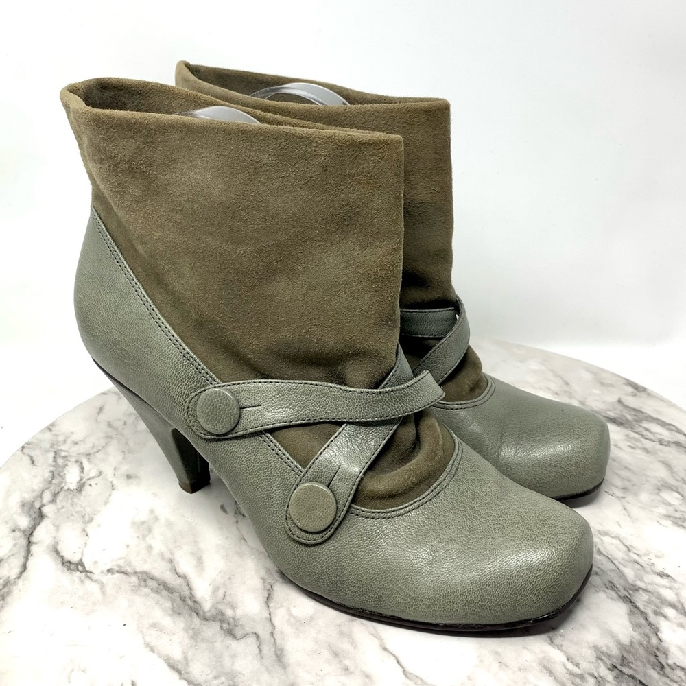 VTG NaNa Retro MJ Square Toe Leather Booties 8.5 Whimsigoth Coquette Girl Retro